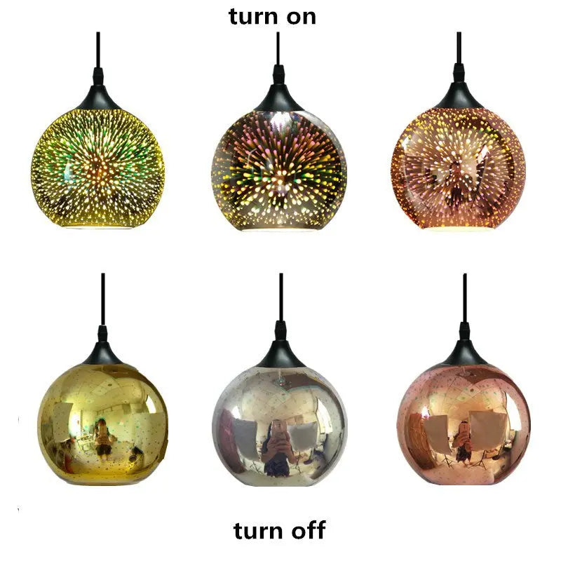 Modern Creative 3d Colorful Fireworks Glass Dome 2/3 Light Island Light Chandelier Lumendat