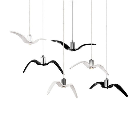 Contemporary Nordic Personality Wrought Iron Seagull LED Pendant Light For Living Room