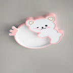 Lumendat Modern Cute Children's Bear Iron Acrylic Eye Protection LED Flush Mount Ceiling Light Lumendat