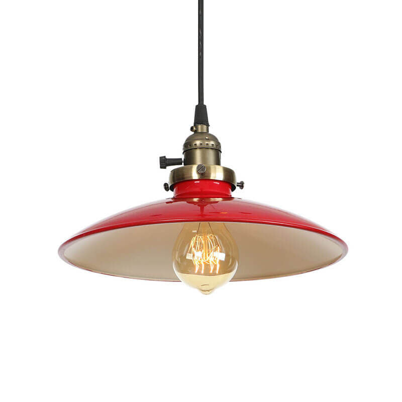 Industrial Iron Multicolor Bowl 1-light Pendant Light BulbSquare