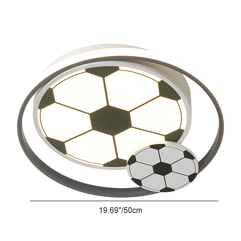 Lumendat Contemporary Creative Cartoon Football Iron PVC LED Kids Flush Mount Ceiling Light For Bedroom Lumendat