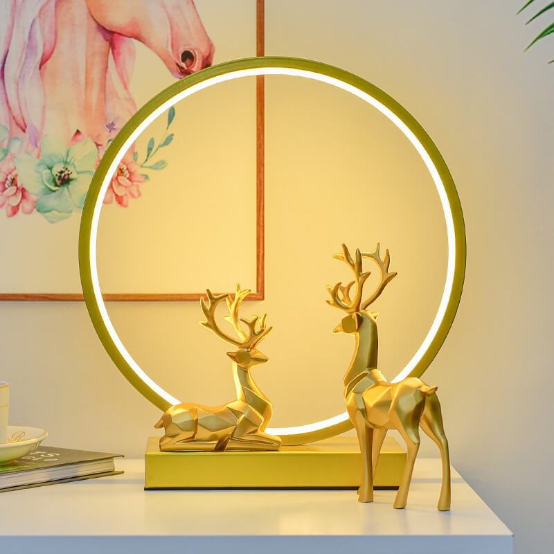 Nordic Creative Circle Deer USB LED Night Light Table Lamp Lumendat