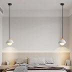 Contemporary Scandinavian Cement Dome Glass Shade 1-light Pendant Light for Bedroom BulbSquare