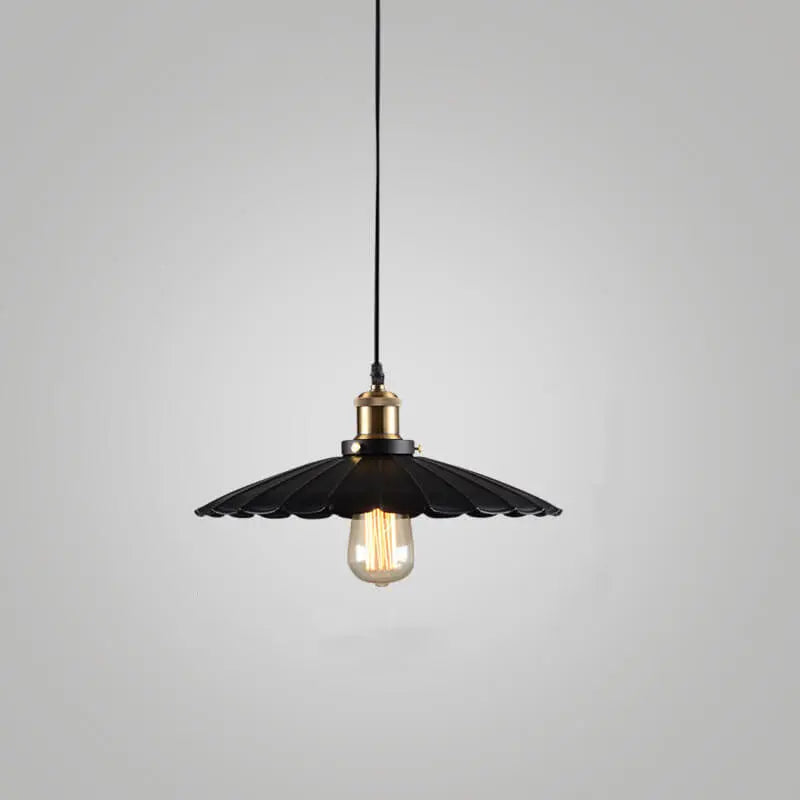 Vintage Industrial Iron Scalloped Shade 1-light Pendant Light Lumendat