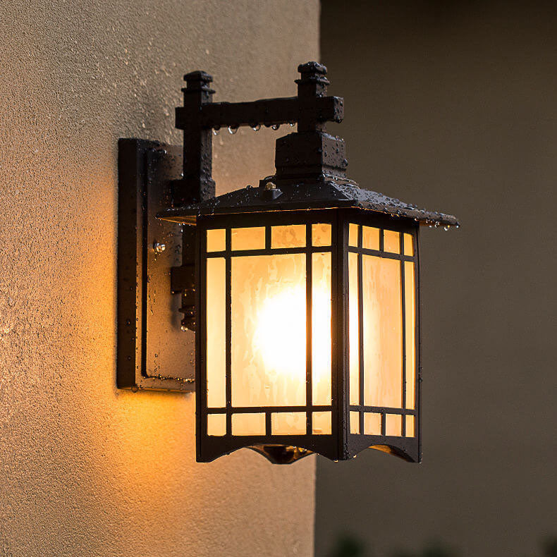 Modern Waterproof Solar Aluminum Chinese Pavilion Shape 1-Light Wall Sconce Lamp Lumendat