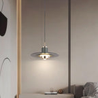 Modern Minimalist Cylinder Flying Saucer Metal LED Pendant Light for Living Room