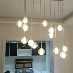 Modern Luxury Staircase Crystal Orb Ball Shade LED Loft Chandelier Lumendat