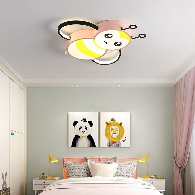 Lumendat Cartoon Creative Bees Acrylic Iron LED Flush Mount Ceiling Light Lumendat