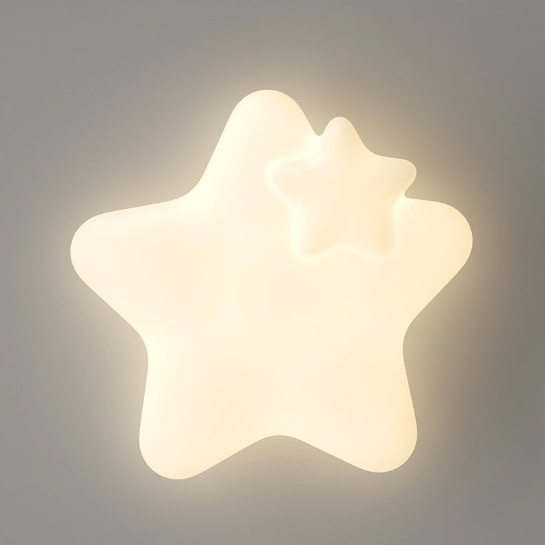 Lumendat Contemporary Creative Kids Star Moon Iron PE LED Flush Mount Ceiling Light For Bedroom Lumendat
