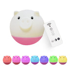 Lumendat Cartoon Creative Piggy Round Silicone LED Kids Night Light Table Lamp Lumendat