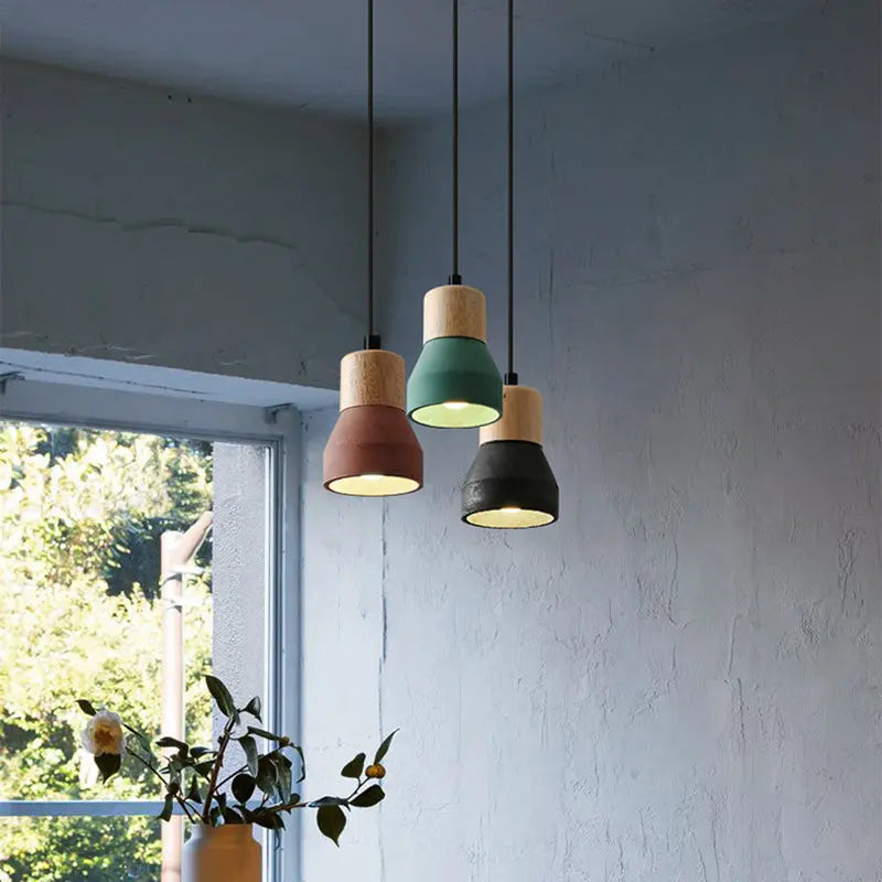 Nordic Cement Tapered 1-light Mini LED Pendant Light BulbSquare