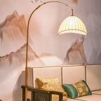 Vintage Fabric Marble Fishing Imitation Bamboo Rod 1-Light Standing Floor Lamp Lumendat