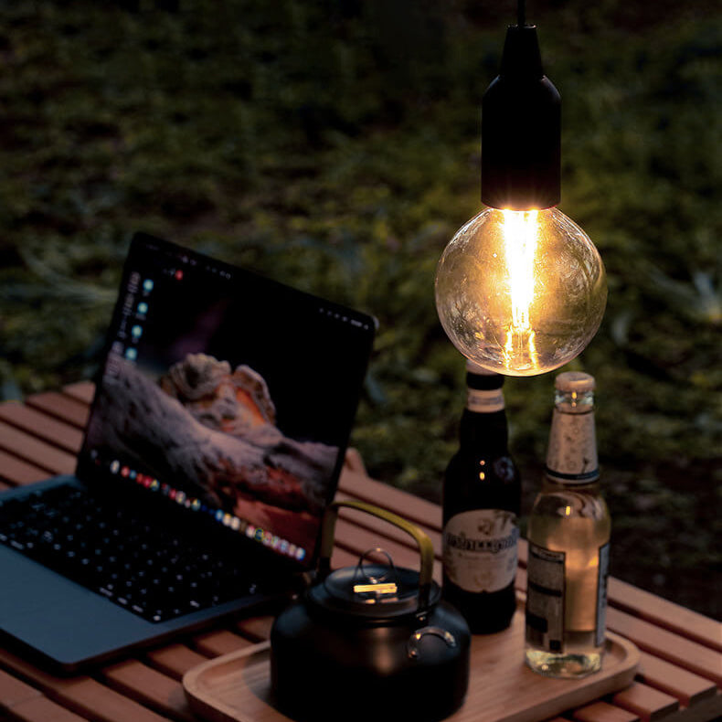 Retro Portable Waterproof Wood Round Cone Battery USB 1-Light Camping Outdoor Light Lumendat