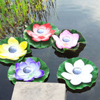 Creative Lotus Flower Waterproof Solar LED Outdoor Patio Pond Water Floating Light Lumendat