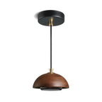 Nordic Minimalist Solid Wood Dome Glass Lampshade LED Pendant Light BulbSquare