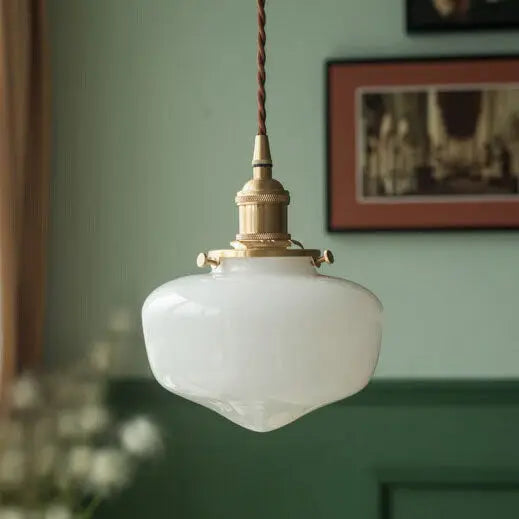 Nordic Vintage Lantern Brass Glass 1-light Pendant Light Lumendat