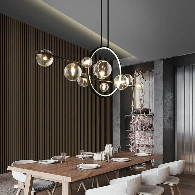 Modern Glass Long Bubble Magic Bean Island Light 7/10 Light Chandelier Lumendat