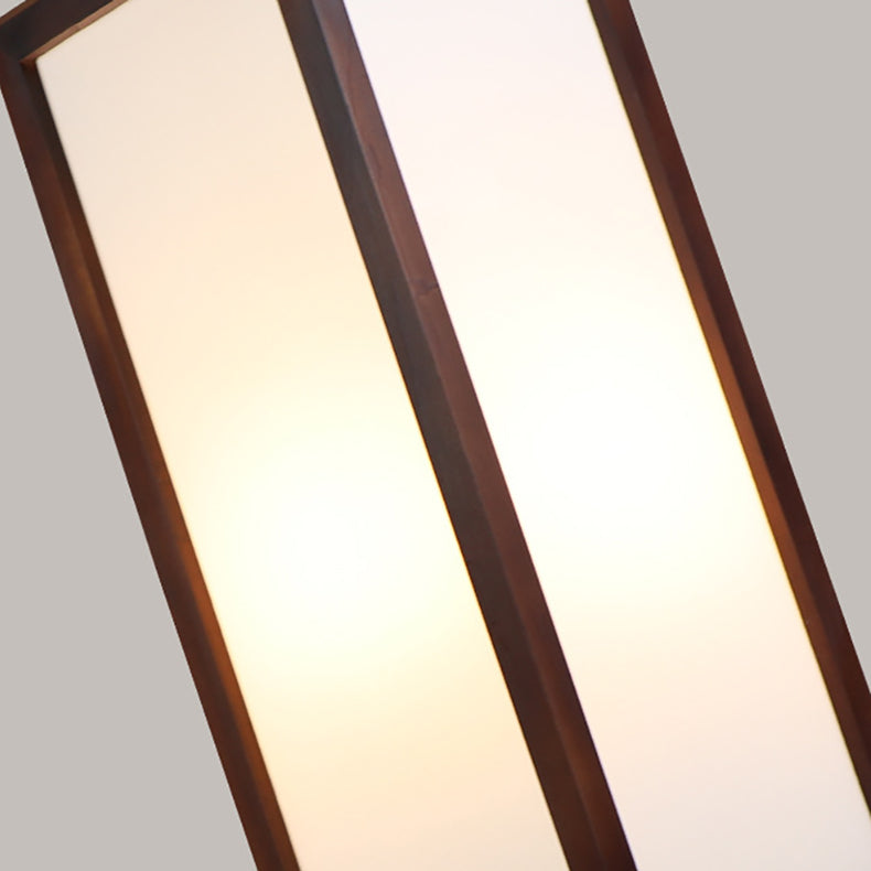 Traditional Chinese Rectangular Parchment Wood 1-Light Standing Floor Lamp For Entertainment Rooms Lumendat