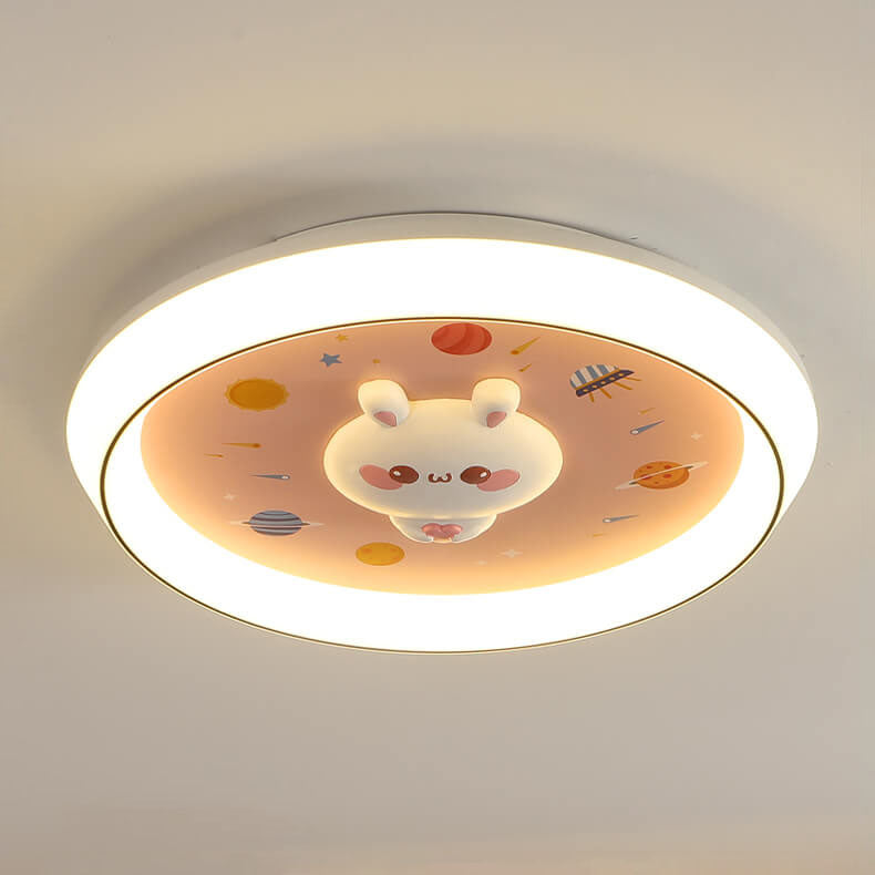 Lumendat Modern Cartoon Rabbit Children's Iron LED Flush Mount Ceiling Light Lumendat