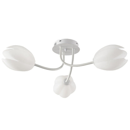 Modern Art Deco Tulip Flower Design 3/7/11/13 Light Semi-Flush Mount Ceiling Light For Living Room