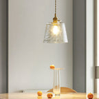 Vintage Glass Brass Drum 1-light Pendant Light BulbSquare