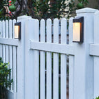 Solar Square Frosted Glass Waterproof Outdoor LED Wall Sconce Lamp