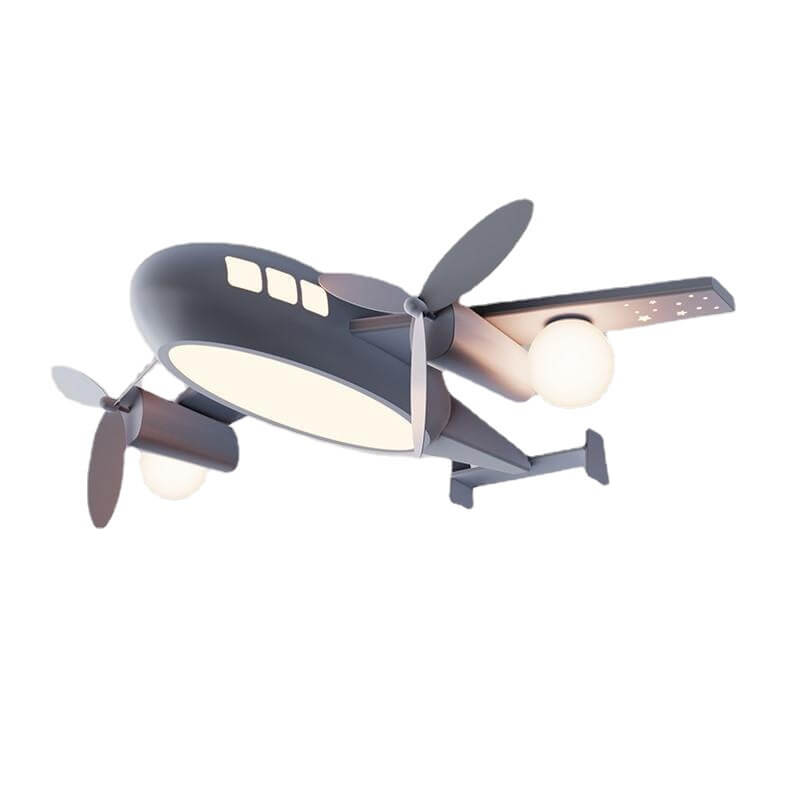 Nordic Creative Kids Cartoon Wrought Iron Airplane LED Flush Mount Ceiling Light Lumendat