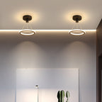 Modern Simplicity Aluminum Circle Strip LED Semi-Flush Mount Ceiling Light For Hallway Lumendat