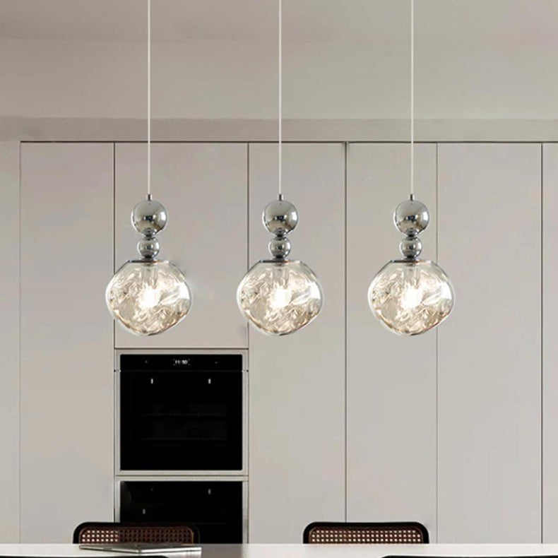 Contemporary Scandinavian Lava Ball Iron Acrylic 1-light Pendant Light for Bedroom
