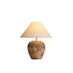Modern Shabby Chic Cone Fabric Ceramic Jar 1-Light Table Lamp For Bedroom Lumendat