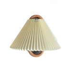 Modern Original Solid Wood Pleated Semi-Circle 1-Light Wall Sconce Lamp