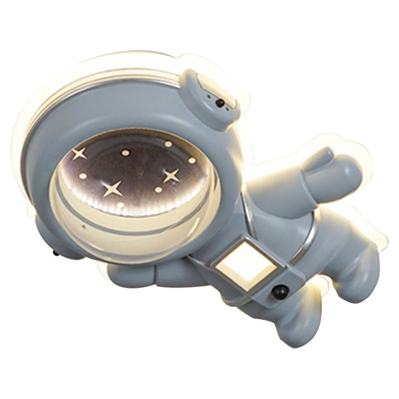 Lumendat Contemporary Creative Kids Metal Acrylic Resin Astronaut Flush Mount Ceiling Light For Bedroom Lumendat