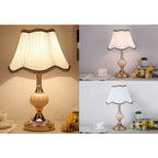Nordic Vintage Floral Glass Fabric 1-Light Table Lamp Lumendat