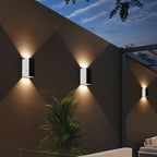 Modern Solar Black Rectangular Die-Cast Aluminum Solar LED Outdoor Wall Light Lumendat