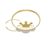 Lumendat Contemporary Nordic Kids Iron Acrylic Circle Round Crown Cloud LED Flush Mount Ceiling Light For Bedroom Lumendat