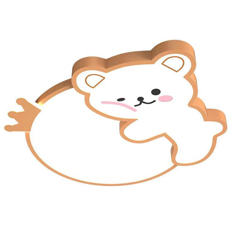 Lumendat Modern Cute Children's Bear Iron Acrylic Eye Protection LED Flush Mount Ceiling Light Lumendat