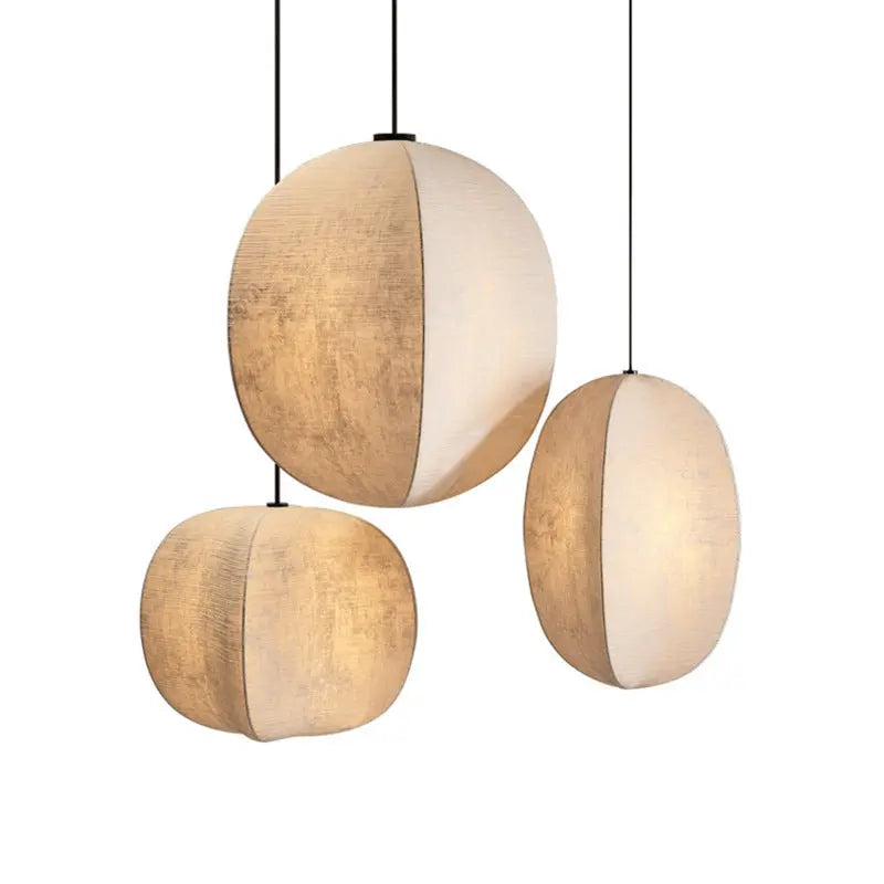 Traditional Japanese Zen Anti-silk Lantern Shape 1-light Pendant Light for Living Room BulbSquare