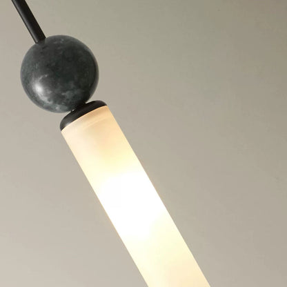 Modern Simplicity Marble Copper Cylinder 1-light Pendant Light for Bedroom