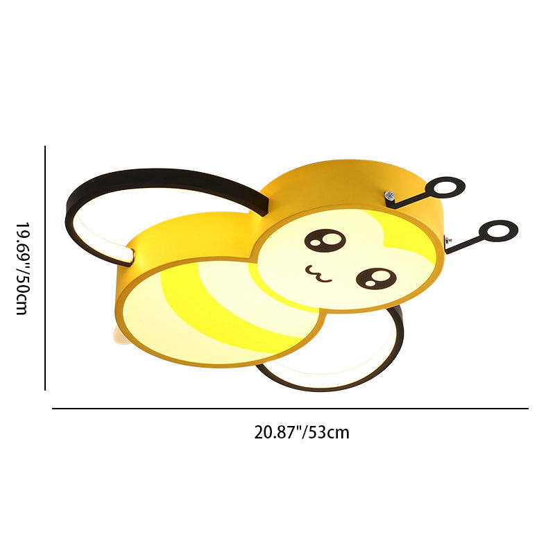 Lumendat Cartoon Creative Bees Acrylic Iron LED Flush Mount Ceiling Light Lumendat