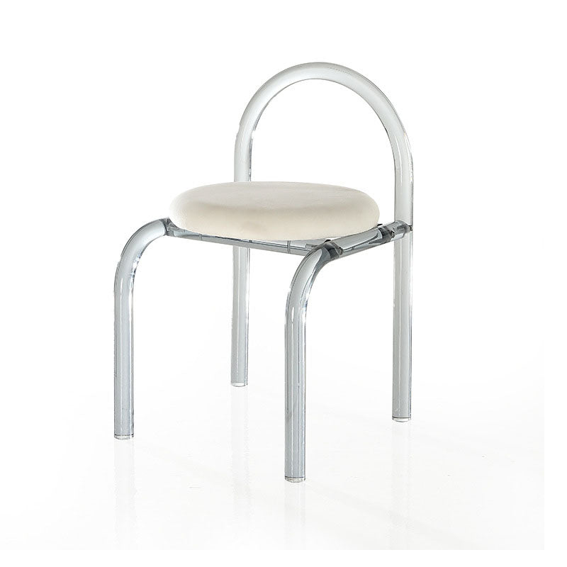 Contemporary Nordic Acrylic Velvet Sponge Round Arched Dining Chair Backrest For Dining Room DFM-F