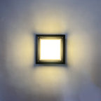 Modern Minimalist Waterproof Square Aluminum Acrylic LED Outdoor Wall Sconce Lamp For Garden