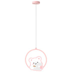 Lumendat Modern Simplicity Kids Aluminum Iron Acrylic Circle Bear Cow LED Pendant Light For Bedside Lumendat