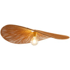 Japanese Minimalist Rope Weaving Straw Hat Round 1-light Pendant Light BulbSquare