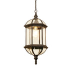 Contemporary Retro Hexagonal Lantern Glass Aluminum 1-light Waterproof Pendant Light for Outdoor Patio BulbSquare