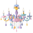 Modern Children's Princess Macaroon Candelabra Crystal Glass 5/6/8/10/12/15 Light Chandelier Lumendat