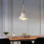 Nordic Minimalist White Cement 1-light Tapered Pendant Light Lumendat