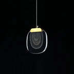 Contemporary Scandinavian Aluminum Crystal Round LED Chandelier for Living Room BulbSquare