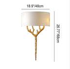 Europe Luxury Fabric Brass Branches 2-Light Wall Sconce Lamp Lumendat