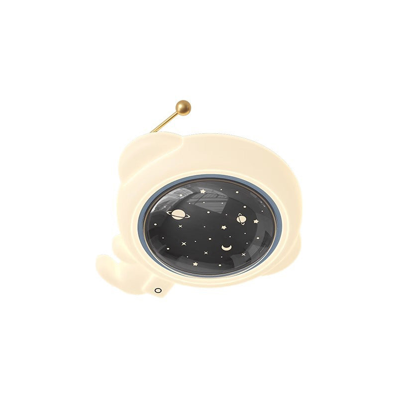 Lumendat Modern Art Deco Kids Iron PE Astronaut Round LED Flush Mount Ceiling Light For Bedroom Lumendat