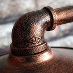 Industrial Steampunk Copper Water Pipe 2-Light Standing Floor Lamp Lumendat